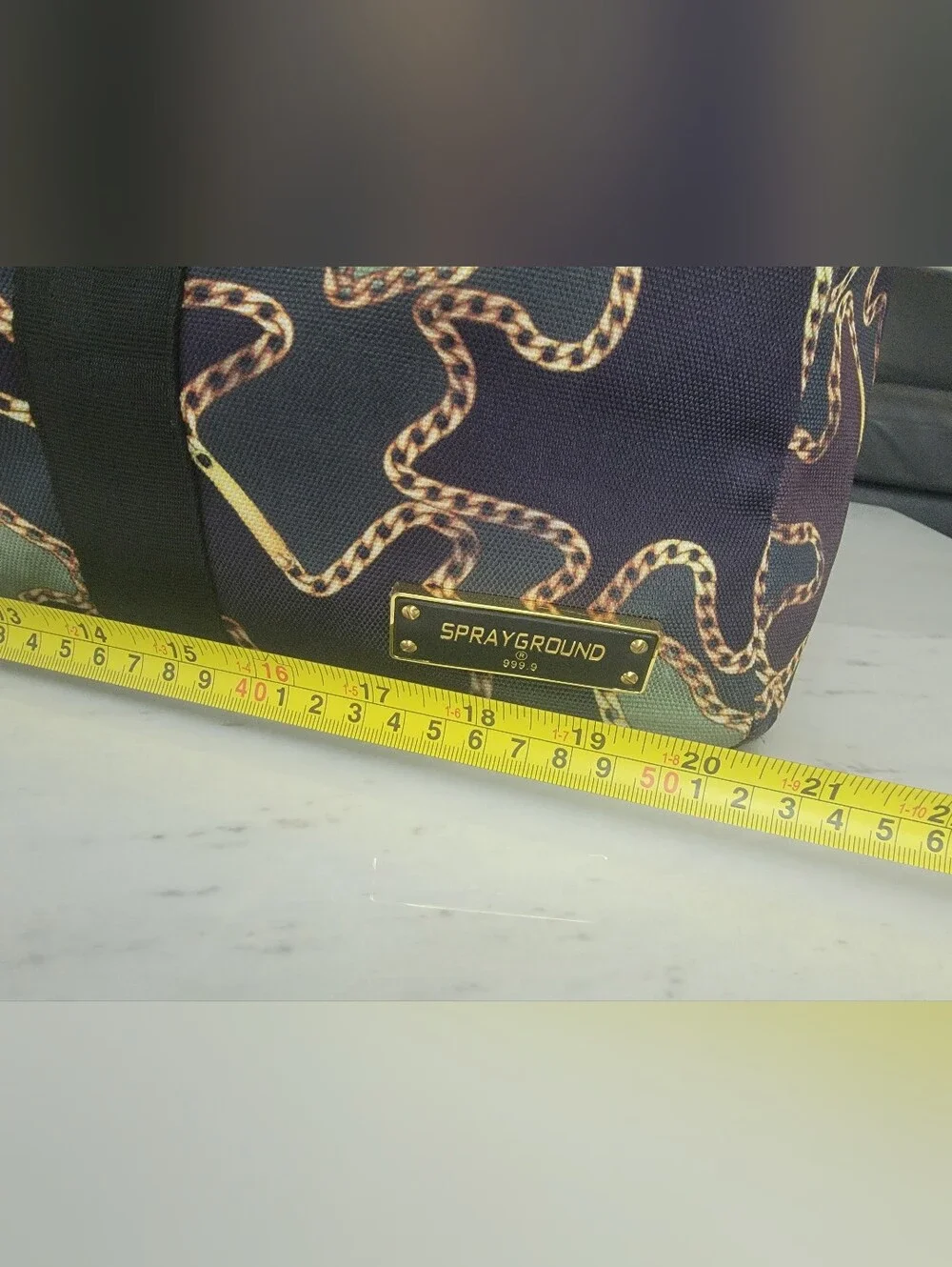 Sprayground Gold Chain Camo Duffle Bag 20